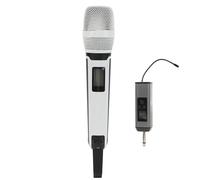 Kikumi Set di microfoni wireless, trasmissione stabile, microfono dinamico senza fili, modello cardioide, bianco
