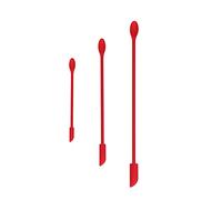 Kikumi Spatola Piccola e Bottiglia Lunga per Trucco Crema per Marmellata a Doppia Testa in Silicone Spatola Piccola e Bottiglia per Trucco Crema per Torta di Marmellata (Rosso)