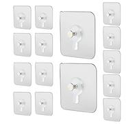 Kikuo 15Pcs Chiodi Adesivi Autoadesivi, Ganci per Quadri per Uso Intensivo, Chiodo Adesivo in Plastica Senza Danni per Il Bagno, la Cucina, la Parete, l'immagine e le Decorazioni, Ganci Quadro