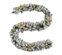 KIKYKUBBLETASW Elegante Ghirlanda Natalizia Pre-illuminata, Decorazione in Pino, Oro Bianco, Decorazione Festiva for la casa, caminetto, Porta, Scala, 1,5 m, 1,8 m, 2,7 m(Gold,2.7m)