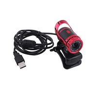 KIKYO Fotocamera Web USB, Fotocamera da 12 megapixel HD Supporto Rotante a 360 ° Microfono Integrato, Webcam Clip-on USB per PC(Rosso)