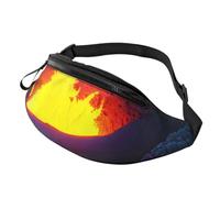 Kilauea - Marsupio unisex con stampa vulcano, leggero, alla moda, per viaggi, corsa