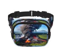 Kilauea Volcano Bloom - Marsupio unisex alla moda, elegante marsupio per allenamenti, corsa, viaggi ed escursionismo, Nero , Taglia unica