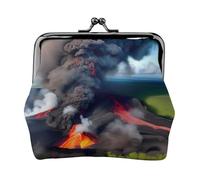Kilauea Vulcano Bloom Print elegante unico portamonete carino mini portafoglio con chiusura a bacio impermeabile per monete