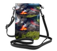 Kilauea Vulcano Bloom Stampa Piccolo Telefono Cellulare Borsa In Pelle Regolabile Spalla Corda Crossbody Borse Per Le Donne