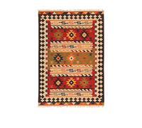 Kilim Carpets by Jalal, Tappeto Kilim Sivas 2 60 X 200 cm Rosso/Multicolore