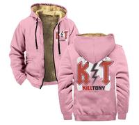 Kill Tony KT Lightning - Giacca con cappuccio e cerniera, unisex, a maniche lunghe, stile streetwear, rosa, S
