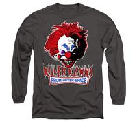 Killer Klowns from Outer Space Rough Clown Long Sleeve T Shirt, Charcoal, Carbone, L Unisex-Adulto