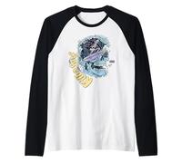 Killer Surf Skull Surf Vintage Wave Skeleton Surfing Maglia con Maniche Raglan