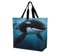Killer Whale Borsa Per Il Trasporto Riutilizzabile Borsa Della Spesa Impermeabile Shopper Bag Per Shopping Picnic Ufficio