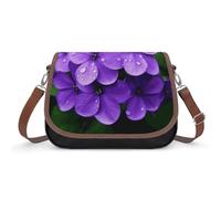 Killer Whale Borse a tracolla da donna in pelle borse da viaggio borse a tracolla Tote Bag per uso quotidiano, Fiore Viola, Taglia unica, Fiori e Animali