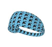 Killer Whale Dolphin Ocean Stampa Fascia elastica sportiva con fascia elastica perfetta per caschi corsa, ciclismo, palestra allenamenti