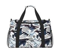 Killer Whale Print Ample Space Travel Duffle Bag elegante con cerniera impermeabile per aeroplano palestra