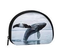 Killer Whale Print Mini Storage Bag Shell Shape Wallet Small Coin Wallet Shell Storage Bag