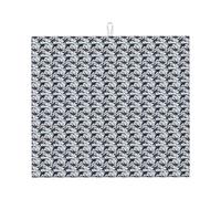 Killer Whale Print Tappetino assorbente per asciugare i piatti, tappetino da bancone, pieghevole, riutilizzabile, accessorio per lavello da cucina