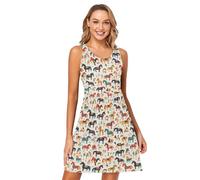 Killer Whale - Vestito da donna, senza maniche, da spiaggia, prendisole casual, Orca assassina, L