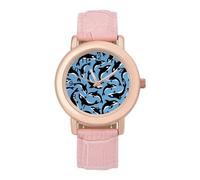 Killer Whales Orca Orologio da polso da donna, elegante, analogico, al quarzo, cinturino in pelle, Stile:, regular