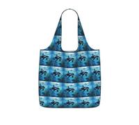Killer Whales Swim Along - Borsa per la spesa, per viaggi, palestra, fine | Borsa a secchiello pieghevole da uomo e donna, leggera, da spiaggia, palestra, estate, piscina, contadini, Mmarket