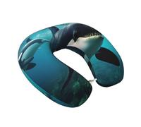 Killer Whales Swim Along - Cuscino da viaggio a forma di U, supporto per il collo, facile manutenzione, ufficio, relax, casa, campeggio