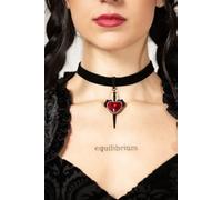 Killstar Desolate Velvet Choker Da Donna Cuore Punk Pugnale Gotico KSRA007846