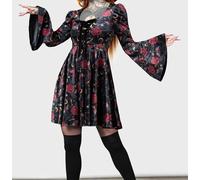 KILLSTAR Fabulina Abito Gotico Witchy Rose Falene Chiavi Luna Spine KSRA007108