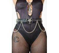Killstar Our Inner Circle Cintura Goth Nera in Ecopelle Con Catena