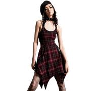 KILLSTAR Rebellion Scolaretta Gotico Punk Rocker Tartan Plaid Abito KSRA003972