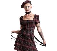 KILLSTAR Tomba Rebellion Cinturini Zip Goth Punk Plaid Abito Scozzese KSRA00396G