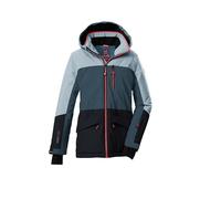killtec Bambine e ragazze Giacca da sci/giacca funzionale con cappuccio e paraneve KSW 208 GRLS SKI JCKT, dunkel denim/hell rauchblau/schwarz blau, 164, 43562-000