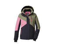killtec Bambine e ragazze Giacca da sci/giacca funzionale con cappuccio e paraneve KSW 209 GRLS SKI JCKT, schwarz blau/sage/hell himbeere, 140, 43563-000