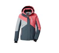 killtec Bambine e ragazze Giacca da sci/giacca funzionale con cappuccio e paraneve KSW 209 GRLS SKI JCKT, dunkel denim/koralle pink/hell rauchblau, 176, 43563-000