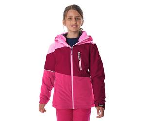 killtec Bambine e ragazze Giacca da sci/giacca funzionale con cappuccio e paraneve KSW 331 GRLS SKI JCKT, dunkel himbeere, 116, 42091-000