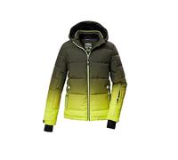 killtec Bambini e ragazzi Giacca da sci/giacca da sci trapuntata con cappuccio e paraneve KSW 382 BYS QLTD JCKT, lime, 164, 42453-000