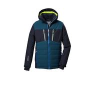 killtec Bambini e ragazzi Giacca da sci/giacca funzionale con cappuccio e paraneve con chiusura a cerniera KSW 385 BYS SKI JCKT, dunkelnavy, 128, 42242-000