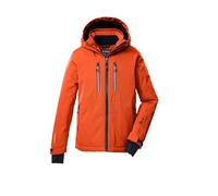 killtec Bambini e ragazzi Giacca da sci/giacca funzionale con cappuccio e paraneve KSW 191 BYS SKI JCKT, dunkelorange, 140, 43474-000