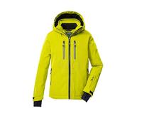 killtec Bambini e ragazzi Giacca da sci/giacca funzionale con cappuccio e paraneve KSW 191 BYS SKI JCKT, lime, 140, 43474-000