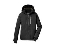 killtec Bambini e ragazzi Giacca da sci/giacca funzionale con cappuccio e paraneve KSW 191 BYS SKI JCKT, schwarz, 140, 43474-000