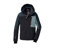 killtec Bambini e ragazzi Giacca da sci/giacca funzionale con cappuccio e paraneve KSW 200 BYS SKI JCKT, schwarz blau/nachtblau/rauchblau/dunkelorange, 140, 43466-000