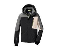 killtec Bambini e ragazzi Giacca da sci/giacca funzionale con cappuccio e paraneve KSW 200 BYS SKI JCKT, schwarz/dunkelstein/hellsand, 164, 43466-000