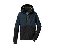 killtec Bambini e ragazzi Giacca da sci/giacca funzionale con cappuccio e paraneve KSW 201 BYS SKI JCKT, nachtblau/schwarzblau/dunkellime, 116, 43468-000