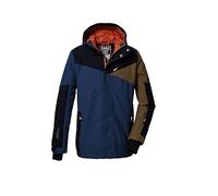 killtec Bambini e ragazzi Giacca da sci/giacca funzionale con cappuccio e paraneve KSW 387 BYS SKI JCKT, dunkel stahlblau, 164, 42077-000