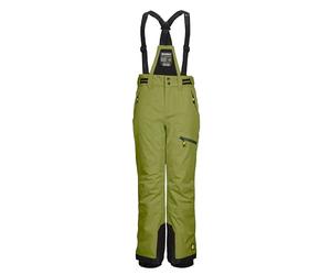 killtec Bambini e Ragazzi Pantaloni da Sci/Pantaloni Funzionali con Pettorina con Cerniera, Protezione Bordi e paraneve KSW 195 BYS Ski PNTS, Khaki, 140, 43479-000