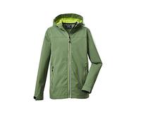 killtec Boy's Giacca softshell/giacca outdoor con cappuccio KOS 218 BYS SFTSHLL JCKT, nature green, 164, 39117-000