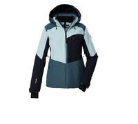 killtec Donna Giacca da sci/giacca funzionale con cappuccio con zip, paraneve e ventilazione sotto le ascelle KSW 39 WMN SKI JCKT, hellpetrol, 38, 43420-000