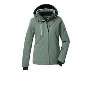 killtec Donna Giacca da sci/giacca funzionale con cappuccio e paraneve con chiusura a cerniera KSW 35 WMN SKI JCKT, grüngrau, 38, 43419-000