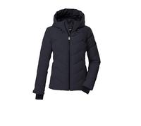 killtec Donna Giacca da sci/giacca trapuntata/giacca funzionale in look piumino con cappuccio e paraneve KSW 31 WMN SKI QLTD JCKT, schwarz blau, 36, 43417-000
