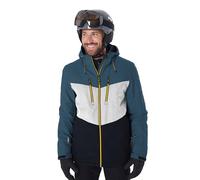 killtec Giacca da sci da uomo con cappuccio rimovibile e paraneve KSW 45 MN SKI JCKT, blu acciaio, M, 38699-000