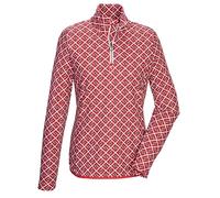killtec KSW 109 Wmn LS Shrt Camicia/Strato Intermedio in Powerstretch con Colletto e Zip, Dark Red (AOP #1), 52 Donna