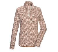 killtec KSW 109 Wmn LS Shrt Camicia/Strato Intermedio in Powerstretch con Colletto e Zip, Toffee (AOP #1), 44 Donna