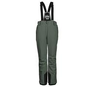 Killtec Ksw 249 Wmn Ski Pnts Pantaloni Funzionali da Sci con Bretelle Rimovibili, Protezione Bordi e ghetta antineve, Grigio Verde, 36 Donna